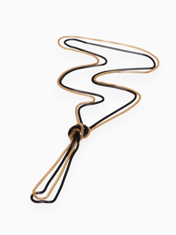 Бусы 2 нити &laquo;Трансформер&raquo; (несколько способов носки), цвет чёрно-золотой, 118 см