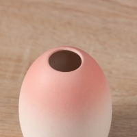 Ваза керамика настольная "Хайди" бочка, 10х6,5 см, бело-розовый