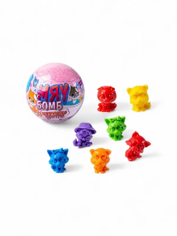 Бомбочка для ванн с игрушкой "звер бомб" аромат клубники, 130 г