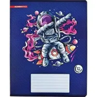 Тетрадь 12 листов, в линейку &laquo;Космическое приключение&raquo;, мелованный картон, МИКС