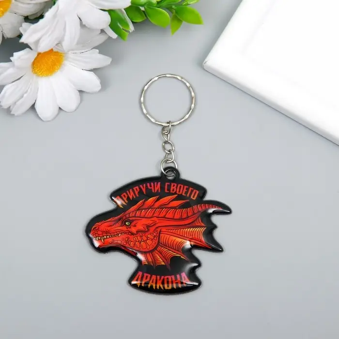 Брелок ПВХ "Приручи своего дракона" мягкий 5,6х6 см