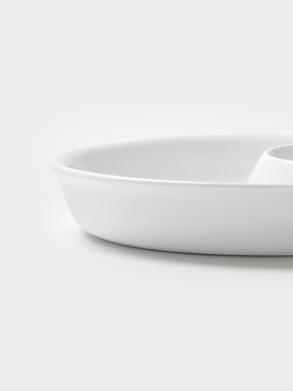 Блюдо Hanna Kn&ouml;vell, d=25 см, с секцией для соуса, фарфор, белое