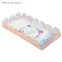 Коробка для печенья, кондитерская упаковка с пластиковой крышкой, &laquo;Хорошего настроения&raquo;, 21 х 10.5 х 3 см