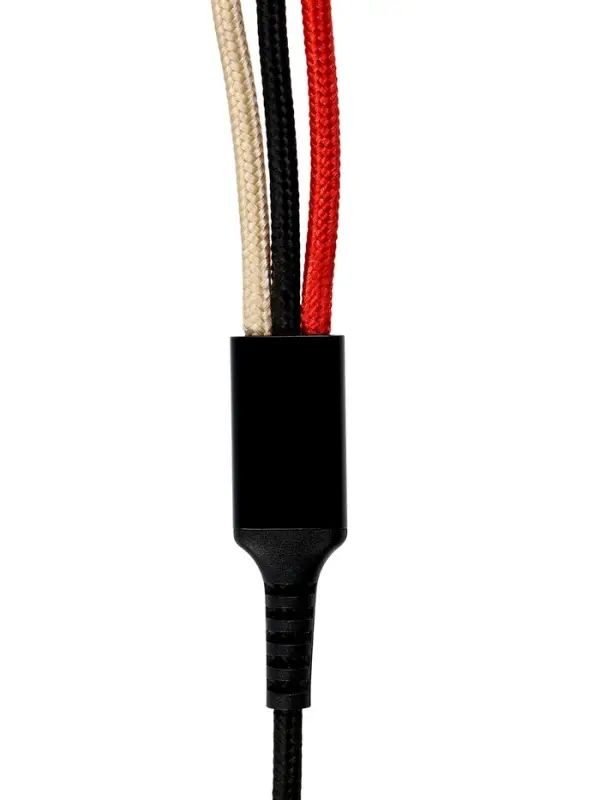 Кабель D02E, 3 в 1, Type-C-microUSB-Lightning, 1.2 м, зарядка+передача данных, чёрный