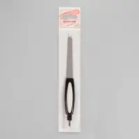 Пилка-триммер металлическая для ногтей, прорезиненная ручка, с защитным колпачком, 17 см, МИКС