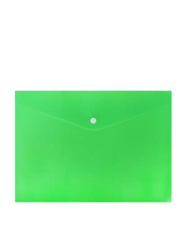 Папка-конверт на кнопке, А4, 180 мкм, "Цветной", МИКС