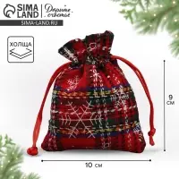 Мешочек подарочный холща &laquo;Вьюга&raquo;, снежинки, 10 х 12 см +/- 1.5 см