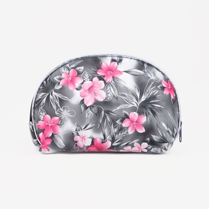 Набор косметичек 5 в 1 на молниях, цвет чёрный/серый