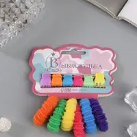 Набор для волос &laquo;Махрушка&raquo;: 6 резинок, 6 крабов, ребристая радуга, МИКС