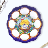 Пасхальная подставка на 8 яиц и кулич &laquo;Цыплята&raquo; на пасху, 24 х 25 см.