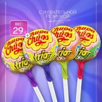 Карамель Chupa-Chups XXL Трио с жевательной резинкой внутри, ассорти, 29 г