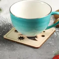 Подставка под горячее Доляна &laquo;Ёлочка и снежинки&raquo;, 9&times;9 см