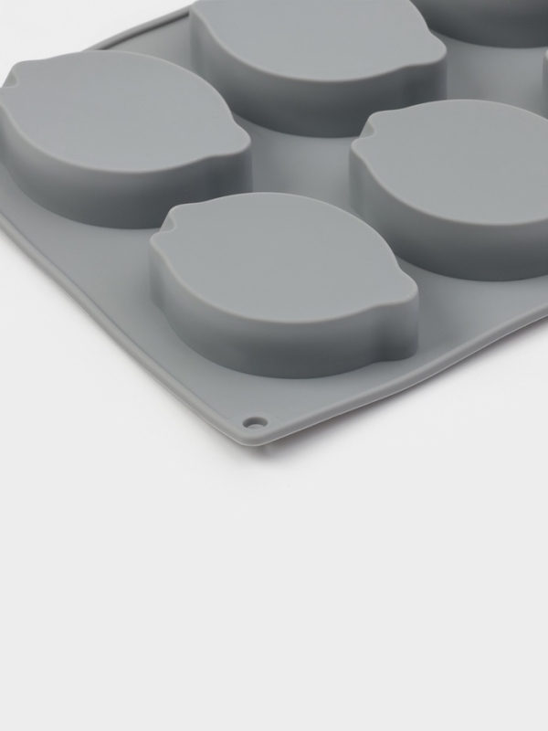 Форма для выпечки и муссовых десертов KONFINETTA &laquo;Лимон&raquo;, силикон, 8 ячеек (5,2&times;4,2 см) 30&times;17,4&times;2,3 см, серая