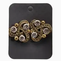 Зажим для кардигана "Ажур", узел, цвет белый в чернёном золоте