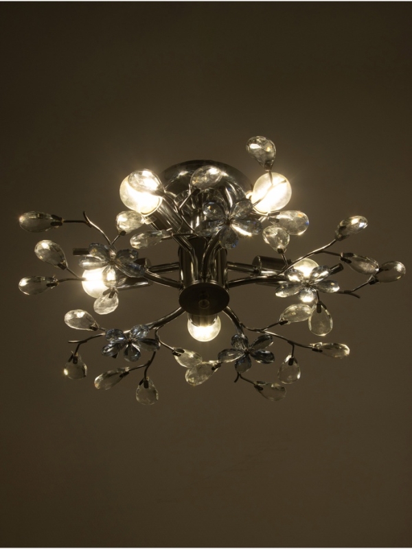 Люстра "Цветы" 5х40Вт Е27 хром 50х50х18см