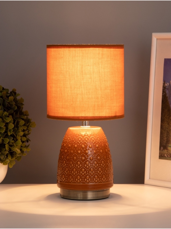 Лампа настольная "Масаки" 1х40Вт Е14 какао 15х15х30см