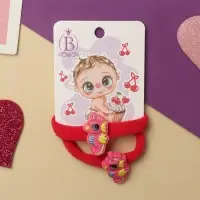 Резинка для волос "Пупсёнок" (набор 2 шт) морской конёк, 4 см, розовый