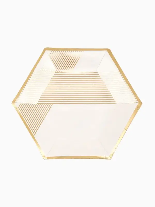 Набор тарелок белый с золотом 23 см. (10 шт)