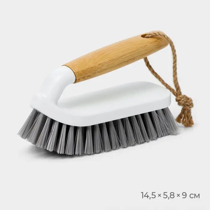 Щётка - утюжок Meli, бамбуковая ручка, 14.5&times;5.8&times;9 см, ворс 2.5 см