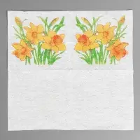 Салфетки бумажные Гармония цвета многоцветие "Нарциссы желтые", 24*24 см 50 листов