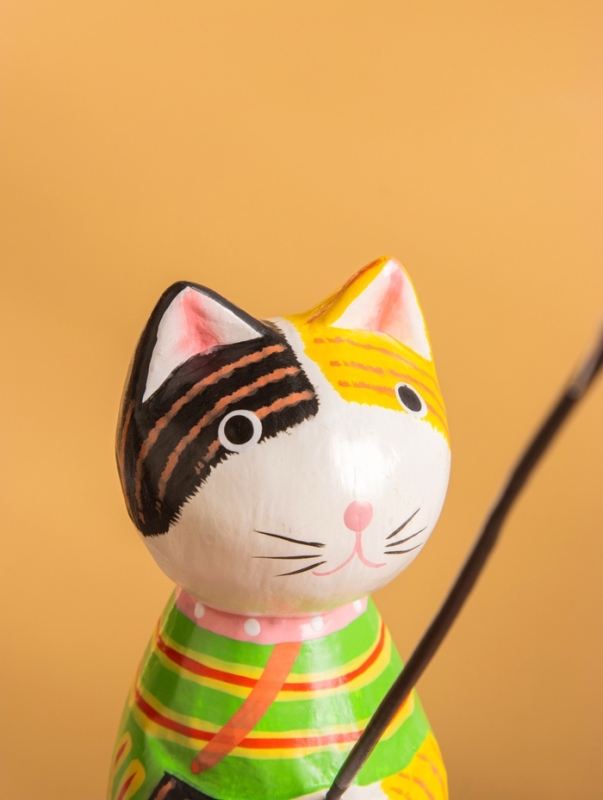 Сувенир &laquo;Кот рыбак в рубашке&raquo;, 6&times;8&times;16 см, дерево