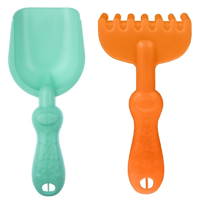 Песочный набор бирюзовый.(ведро 1,2 л,лопатка,грабли,4 формочки, лейка 0,2 л) JB5600267