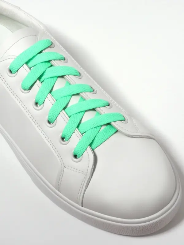 Шнурки для обуви, пара, плоские, 8 мм, 120 см, мятные