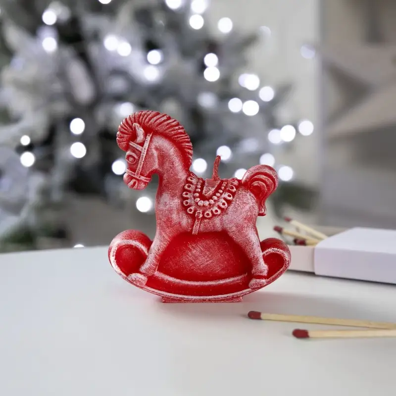 Свеча фигурная &laquo;Лошадка-качалка&raquo;, красная