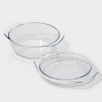 Кастрюля из жаропрочного стекла для запекания Доляна &laquo;Фуэго&raquo;, 2 л, 25,5&times;22&times;6,2 см, с крышкой