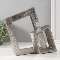 Сувенир керамика "Абстракция. Два квадрата" серебро 25,5х5,5х20,5 см