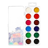 Акварель 12 цветов, ErichKrause "Простоквашино", без кисти, пластиковая коробка, европодвес