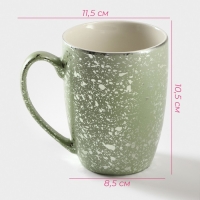 Кружка керамическая Доляна &laquo;Блеск&raquo;, 350 мл, цвет зелёный