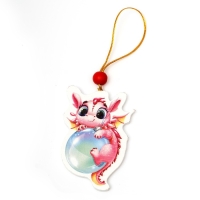 Ёлочная игрушка - подвеска деревянная &laquo;Новый год! Дракоша с шариком&raquo;