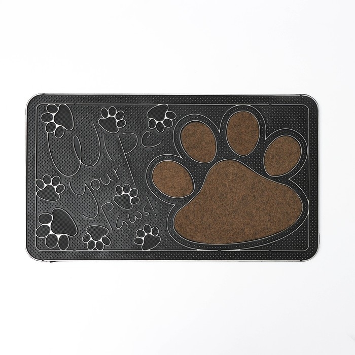 Коврик придверный Доляна &laquo;Лапка&raquo;, цвет МИКС