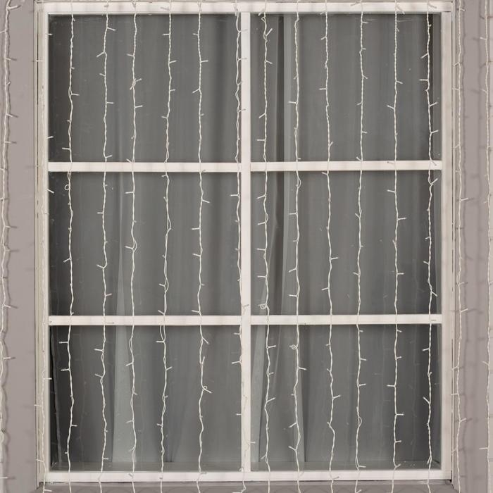 Гирлянда &laquo;Занавес&raquo; 2 &times; 9 м, IP44, УМС, белая нить, 1800 LED, свечение белое, 220 В