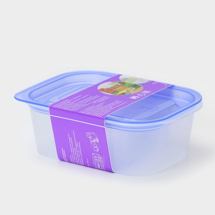 Контейнер для продуктов с паровыпуском, 500 мл, 16&times;11&times;5 см, прямоугольный, цвет микс