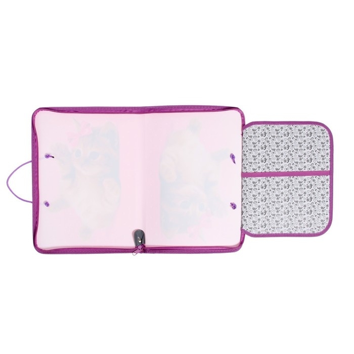 Папка для труда А4 с ручками, 325 х 230 х 25 мм, молния вокруг, откидная планка, пластиковая, ПТР-6 Calligrata "Самая милая"