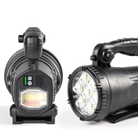 Фонарь светодиодный аккумуляторный ручной, 4000 мАч, 25 Вт, 1500 лм, LED, USB, IP45