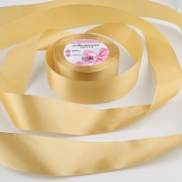 Лента атласная, 40 мм &times; 23 &plusmn; 1 м, цвет золотисто-бежевый №186