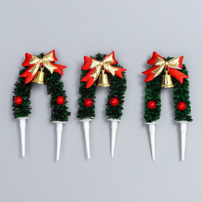 Декор для творчества &laquo;Новогодняя арка&raquo;, в наборе 3 шт., размер 1 шт. &mdash; 9,5 &times; 4,5 &times; 1 см