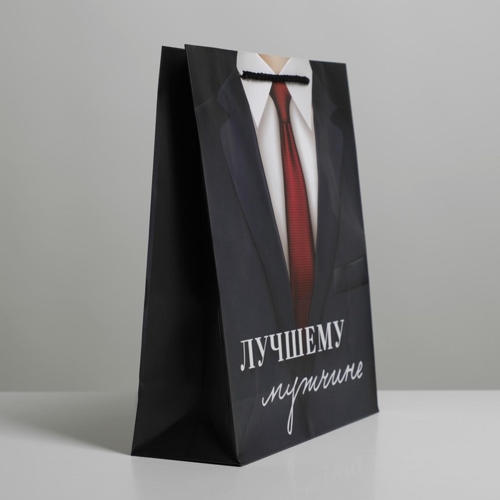 Пакет подарочный ламинированный, упаковка, &laquo;Лучшему мужчине&raquo;, ML 21 х 25 х 8 см