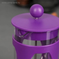 Чайник заварочный френч - пресс Доляна &laquo;Оливер&raquo;, 600 мл, стекло, цвет фиолетовый