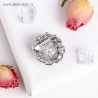 Брошь &laquo;Овал&raquo; царский, цвет белый в серебре