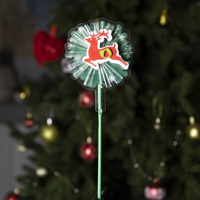 Светодиодная игрушка на палочке &laquo;Олень&raquo; 10 &times; 28 &times; 3 см, батарейки LR44х3 (в комплекте), свечение тёплое белое