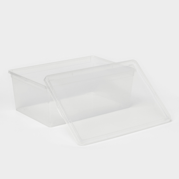 Ящик для хранения с крышкой, 10 л, 37&times;24&times;14 см, цвет прозрачный