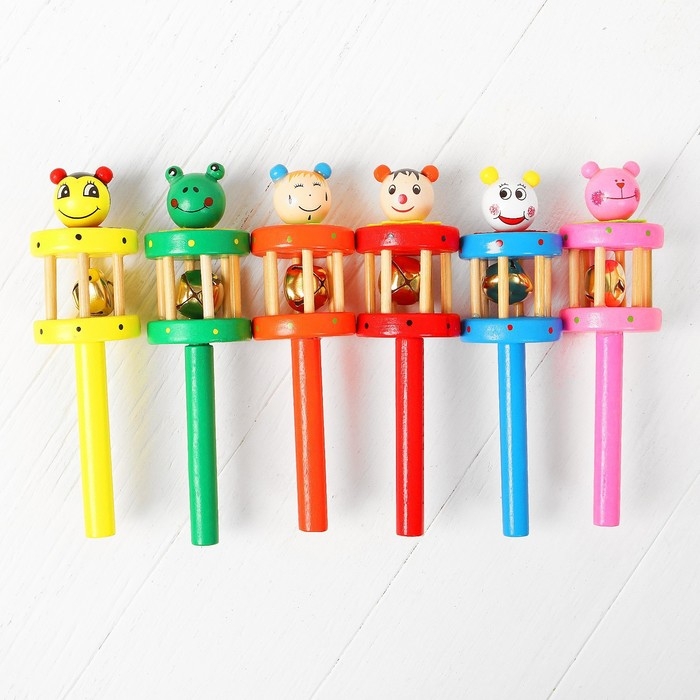 Погремушка &laquo;Весёлый зоопарк&raquo;, с бубенчиком внутри, цвета МИКС