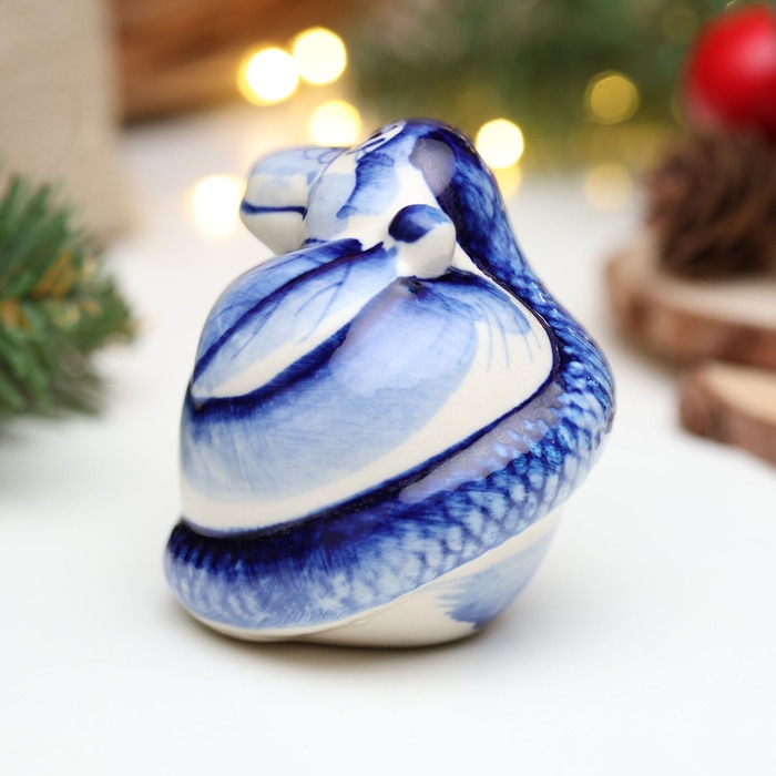 Сувенир символ года "Змей", гжель