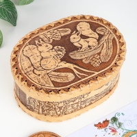 Шкатулка &laquo;Белки&raquo;, береста