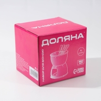 Набор для фондю Доляна &laquo;Глянец&raquo;, 6 предметов: чаша 400 мл, подставка, 4 шпажки, керамика, белый