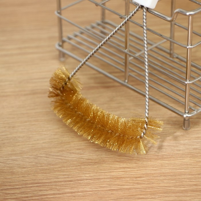 Щётка для чистки посуды и решёток-гриль Доляна, 23,5&times;11 см, с металлической щетиной